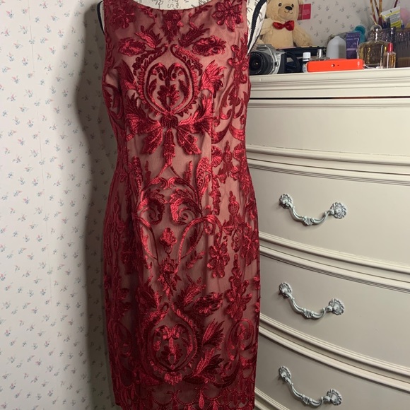 Calvin Klein Sleeveless Lace Illusion Dress - Picture 6 of 10